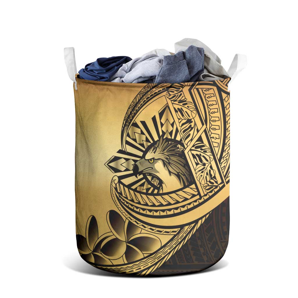 Philippines Eagle Sun Laundry Basket Filipino Agila Polynesian Tattoo Gold Color LT14 - Polynesian Pride