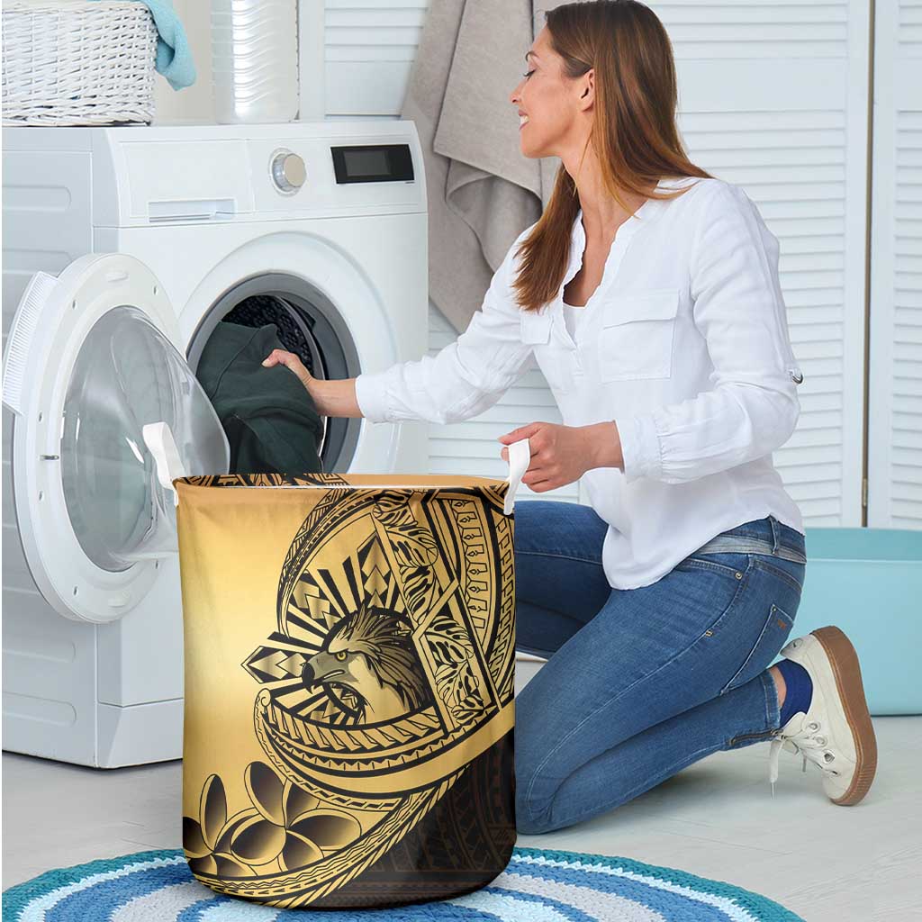 Philippines Eagle Sun Laundry Basket Filipino Agila Polynesian Tattoo Gold Color LT14 - Polynesian Pride