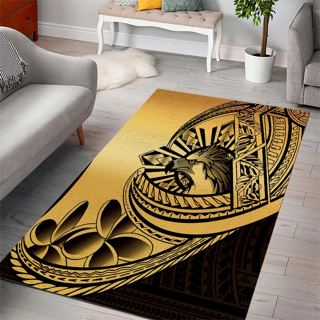 Philippines Eagle Sun Area Rug Filipino Agila Polynesian Tattoo Gold Color LT14 - Polynesian Pride
