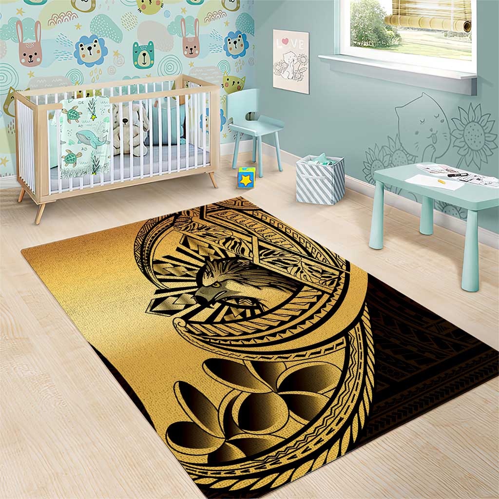 Philippines Eagle Sun Area Rug Filipino Agila Polynesian Tattoo Gold Color LT14 - Polynesian Pride