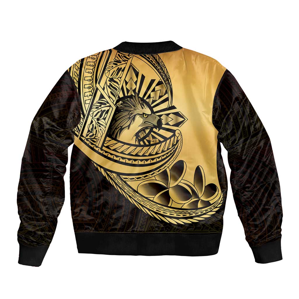 Philippines Eagle Sun Bomber Jacket Filipino Agila Polynesian Tattoo Gold Color LT14 - Polynesian Pride