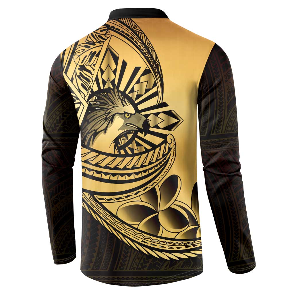 Philippines Eagle Sun Button Sweatshirt Filipino Agila Polynesian Tattoo Gold Color LT14 - Polynesian Pride