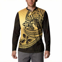 Philippines Eagle Sun Button Sweatshirt Filipino Agila Polynesian Tattoo Gold Color LT14 - Polynesian Pride