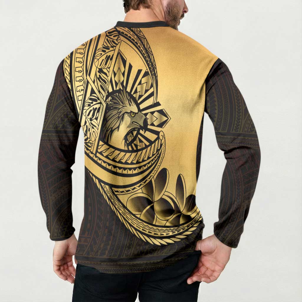 Philippines Eagle Sun Button Sweatshirt Filipino Agila Polynesian Tattoo Gold Color LT14 - Polynesian Pride
