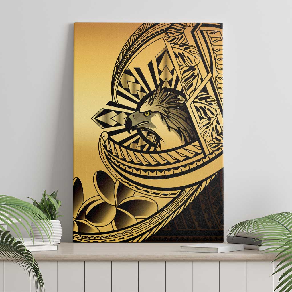 Philippines Eagle Sun Canvas Wall Art Filipino Agila Polynesian Tattoo Gold Color LT14 - Polynesian Pride