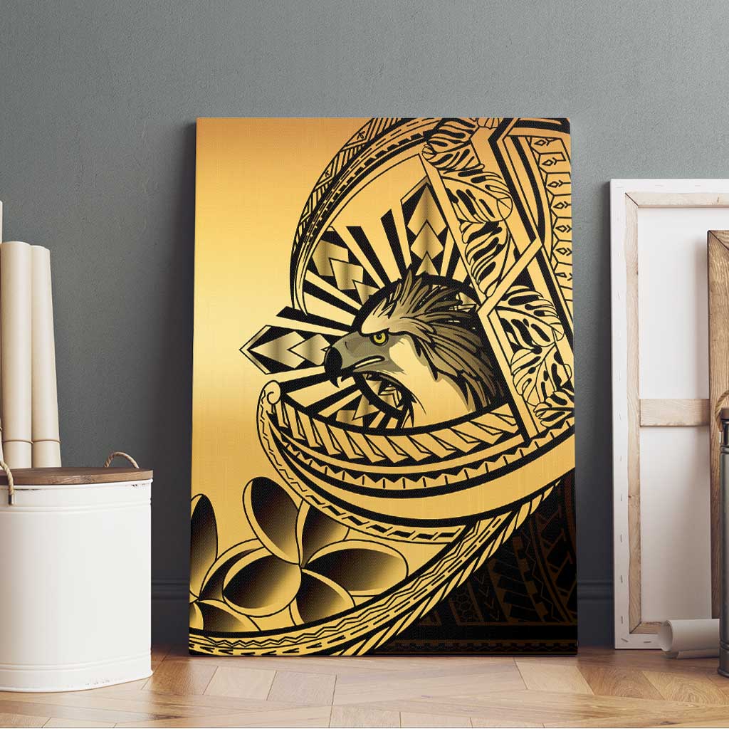 Philippines Eagle Sun Canvas Wall Art Filipino Agila Polynesian Tattoo Gold Color LT14 - Polynesian Pride