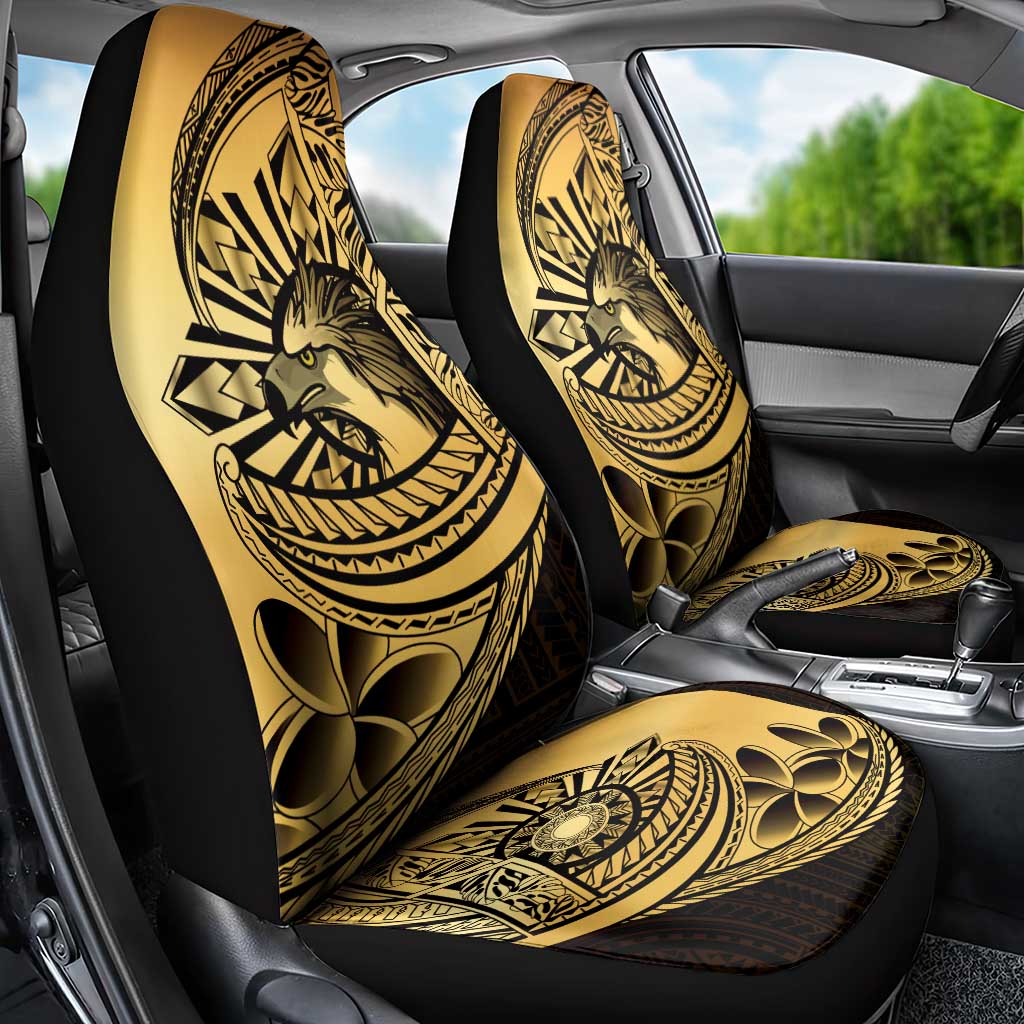 Philippines Eagle Sun Car Seat Cover Filipino Agila Polynesian Tattoo Gold Color