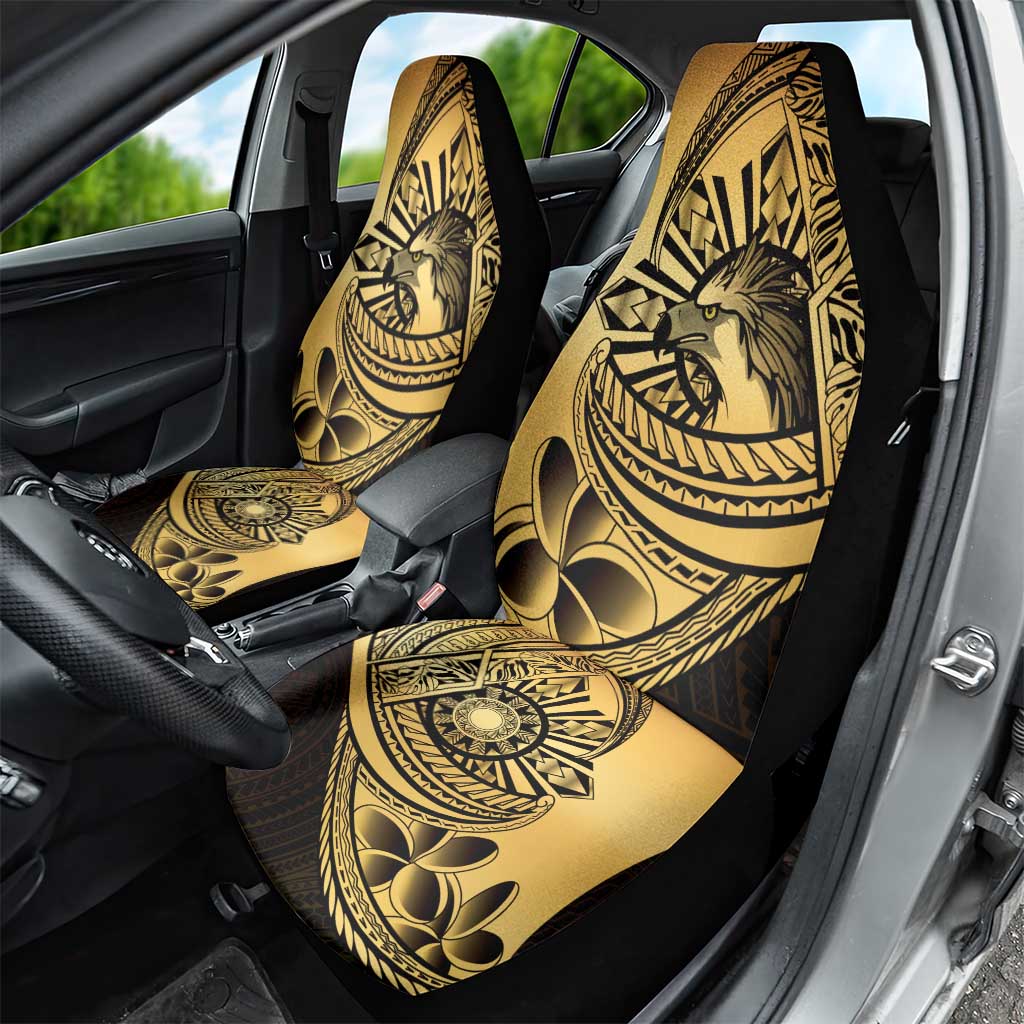 Philippines Eagle Sun Car Seat Cover Filipino Agila Polynesian Tattoo Gold Color