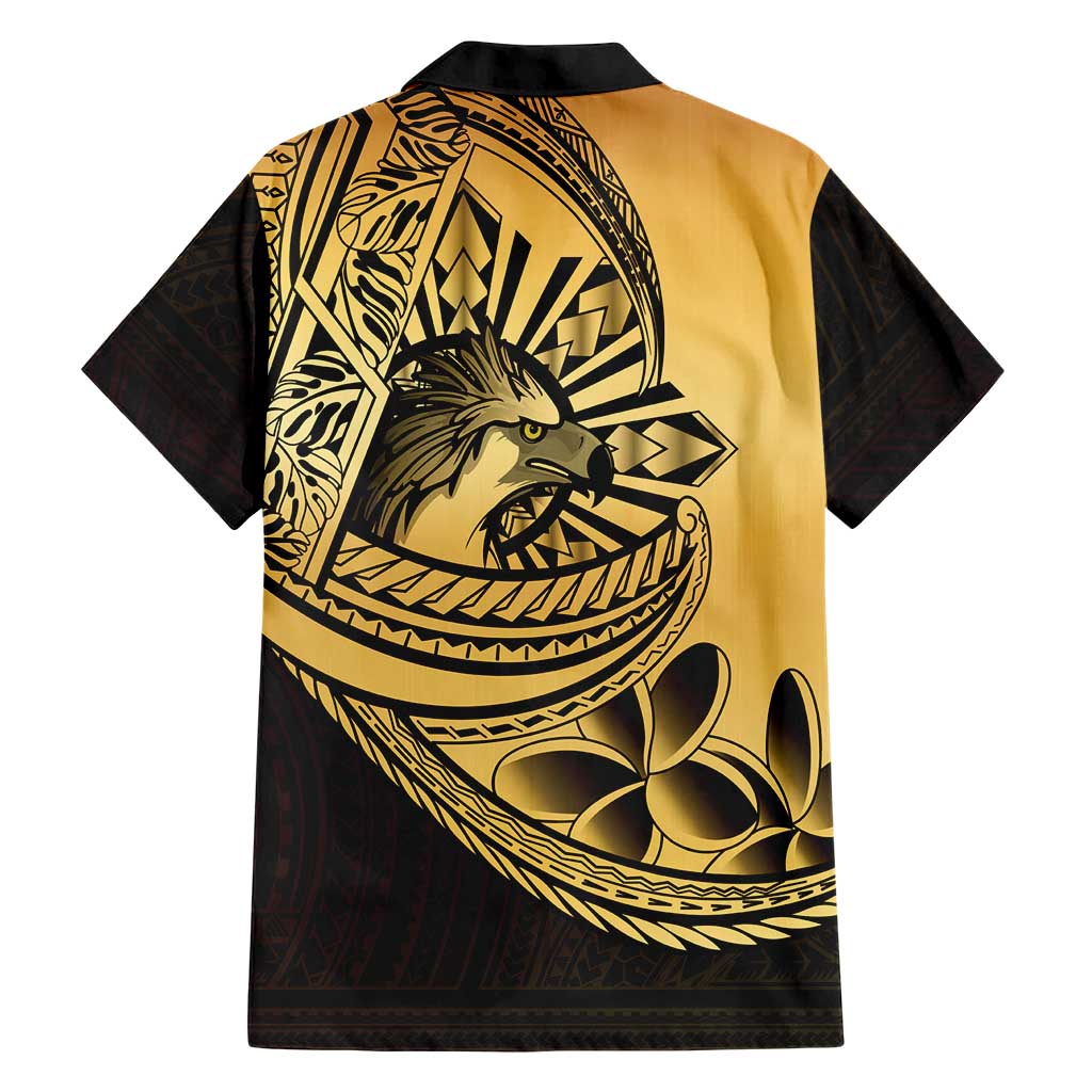 Philippines Eagle Sun Family Matching Long Sleeve Bodycon Dress and Hawaiian Shirt Filipino Agila Polynesian Tattoo Gold Color