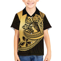 Philippines Eagle Sun Family Matching Tank Maxi Dress and Hawaiian Shirt Filipino Agila Polynesian Tattoo Gold Color