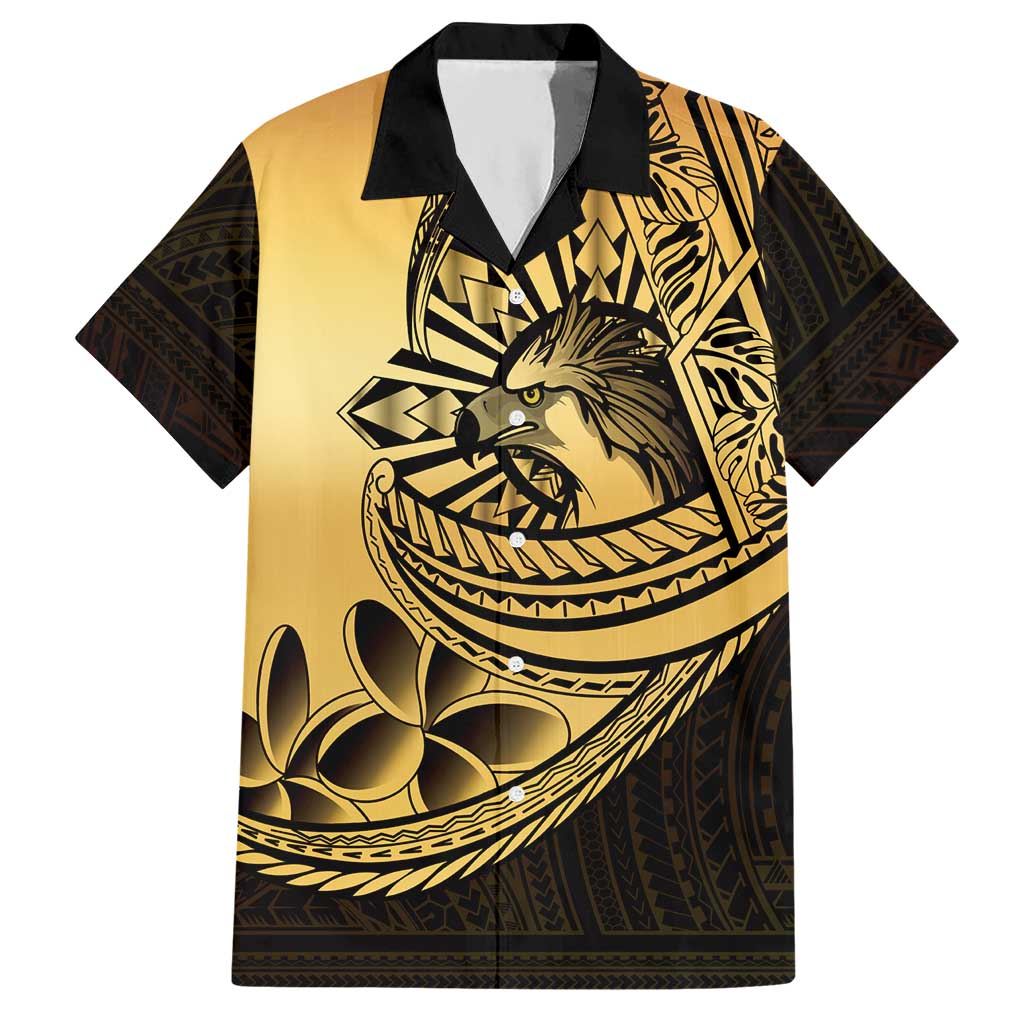 Philippines Eagle Sun Hawaiian Shirt Filipino Agila Polynesian Tattoo Gold Color