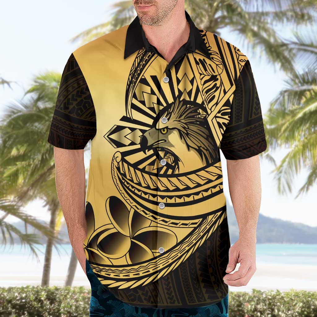 Philippines Eagle Sun Hawaiian Shirt Filipino Agila Polynesian Tattoo Gold Color
