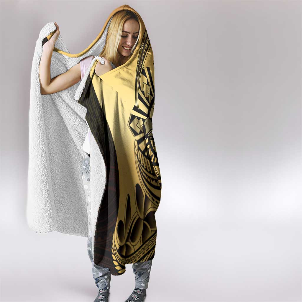 Philippines Eagle Sun Hooded Blanket Filipino Agila Polynesian Tattoo Gold Color LT14 - Polynesian Pride