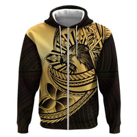 Philippines Eagle Sun Hoodie Filipino Agila Polynesian Tattoo Gold Color LT14 Zip Hoodie Gold - Polynesian Pride