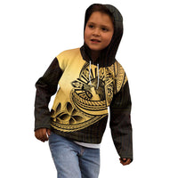 Philippines Eagle Sun Kid Hoodie Filipino Agila Polynesian Tattoo Gold Color LT14 - Polynesian Pride