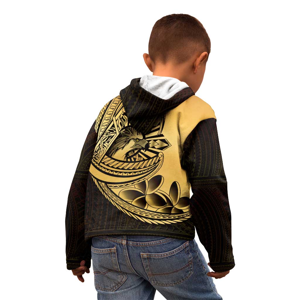 Philippines Eagle Sun Kid Hoodie Filipino Agila Polynesian Tattoo Gold Color LT14 - Polynesian Pride