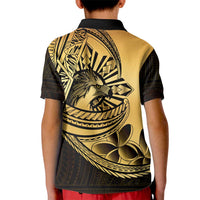 Philippines Eagle Sun Kid Polo Shirt Filipino Agila Polynesian Tattoo Gold Color LT14 - Polynesian Pride