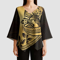 Philippines Eagle Sun Kimono Sleeve Blouse Filipino Agila Polynesian Tattoo Gold Color