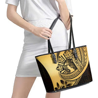 Philippines Eagle Sun Leather Tote Bag Filipino Agila Polynesian Tattoo Gold Color LT14 - Polynesian Pride