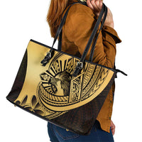 Philippines Eagle Sun Leather Tote Bag Filipino Agila Polynesian Tattoo Gold Color LT14 - Polynesian Pride