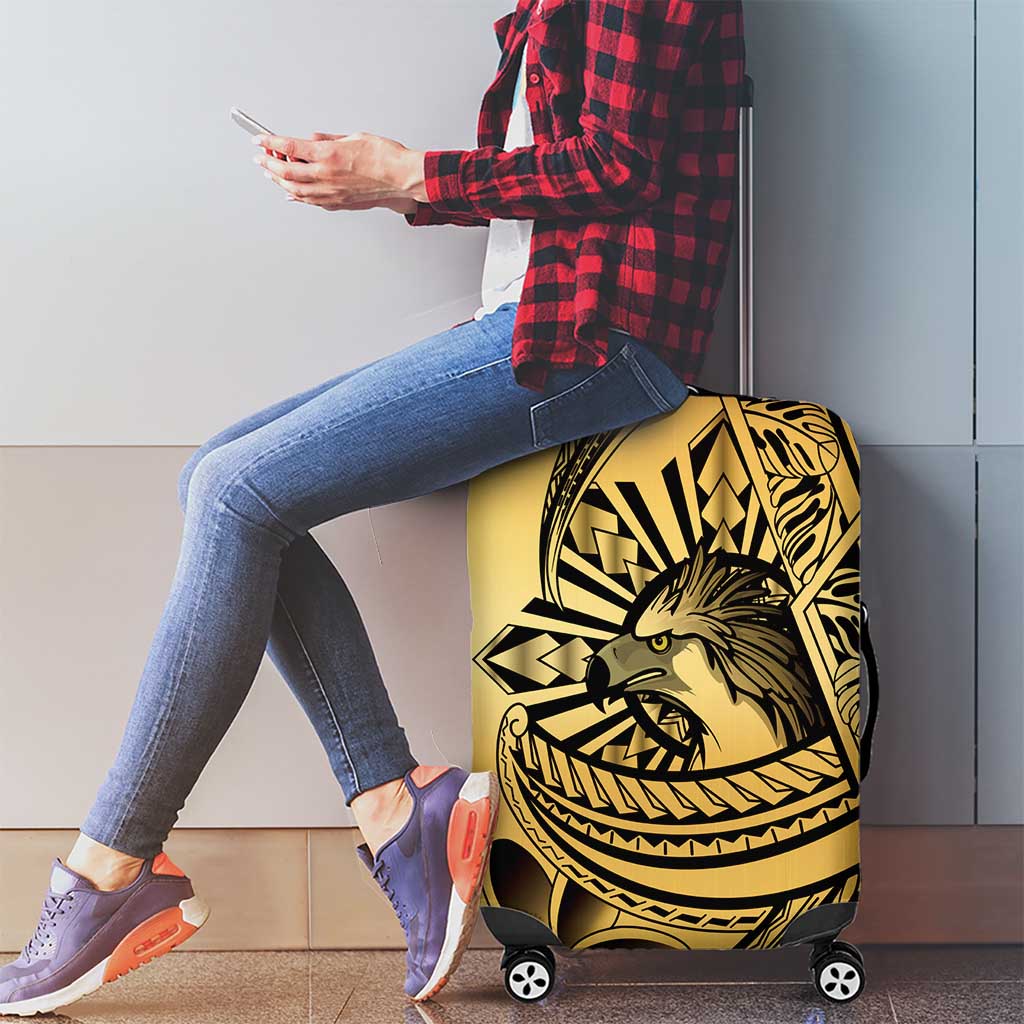 Philippines Eagle Sun Luggage Cover Filipino Agila Polynesian Tattoo Gold Color