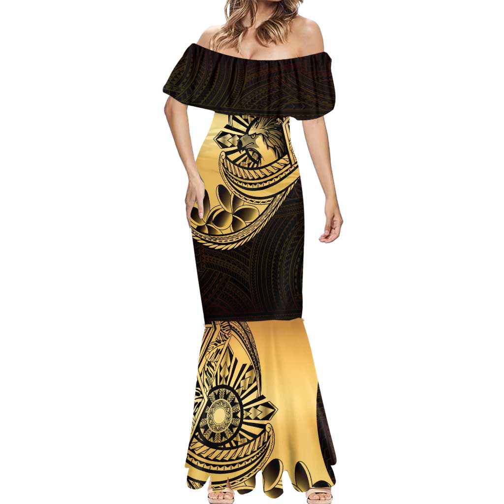 Philippines Eagle Sun Mermaid Dress Filipino Agila Polynesian Tattoo Gold Color LT14 - Polynesian Pride