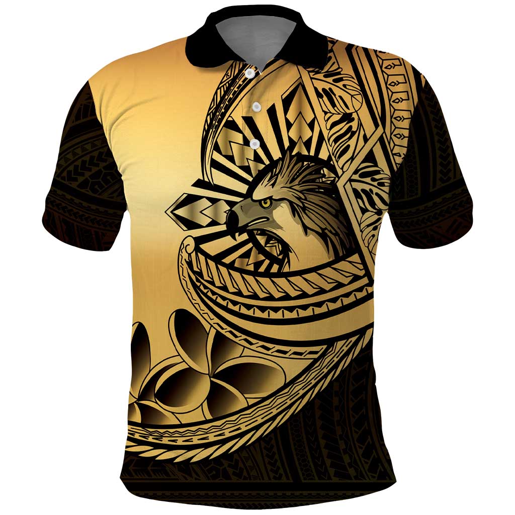 Philippines Eagle Sun Polo Shirt Filipino Agila Polynesian Tattoo Gold Color LT14 Gold - Polynesian Pride