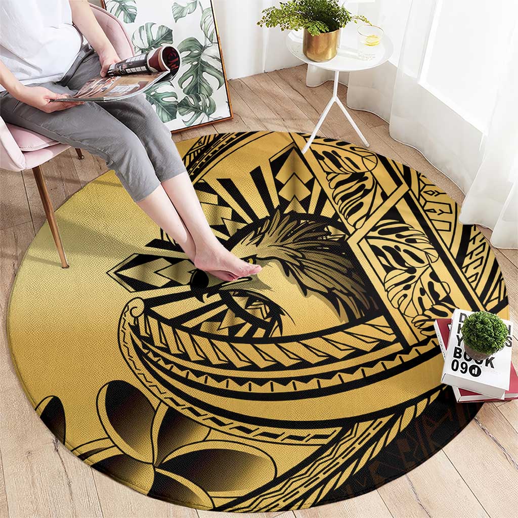 Philippines Eagle Sun Round Carpet Filipino Agila Polynesian Tattoo Gold Color LT14 - Polynesian Pride