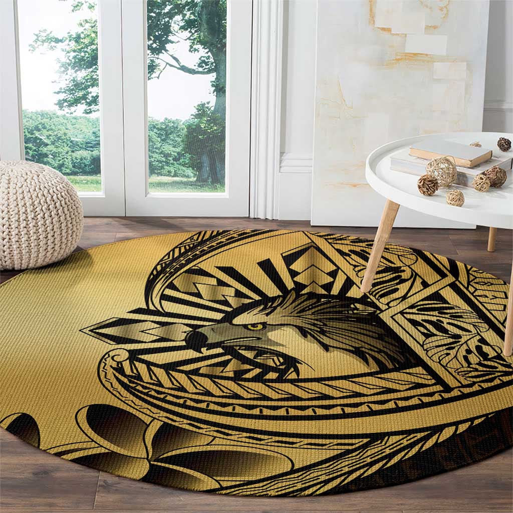 Philippines Eagle Sun Round Carpet Filipino Agila Polynesian Tattoo Gold Color LT14 - Polynesian Pride