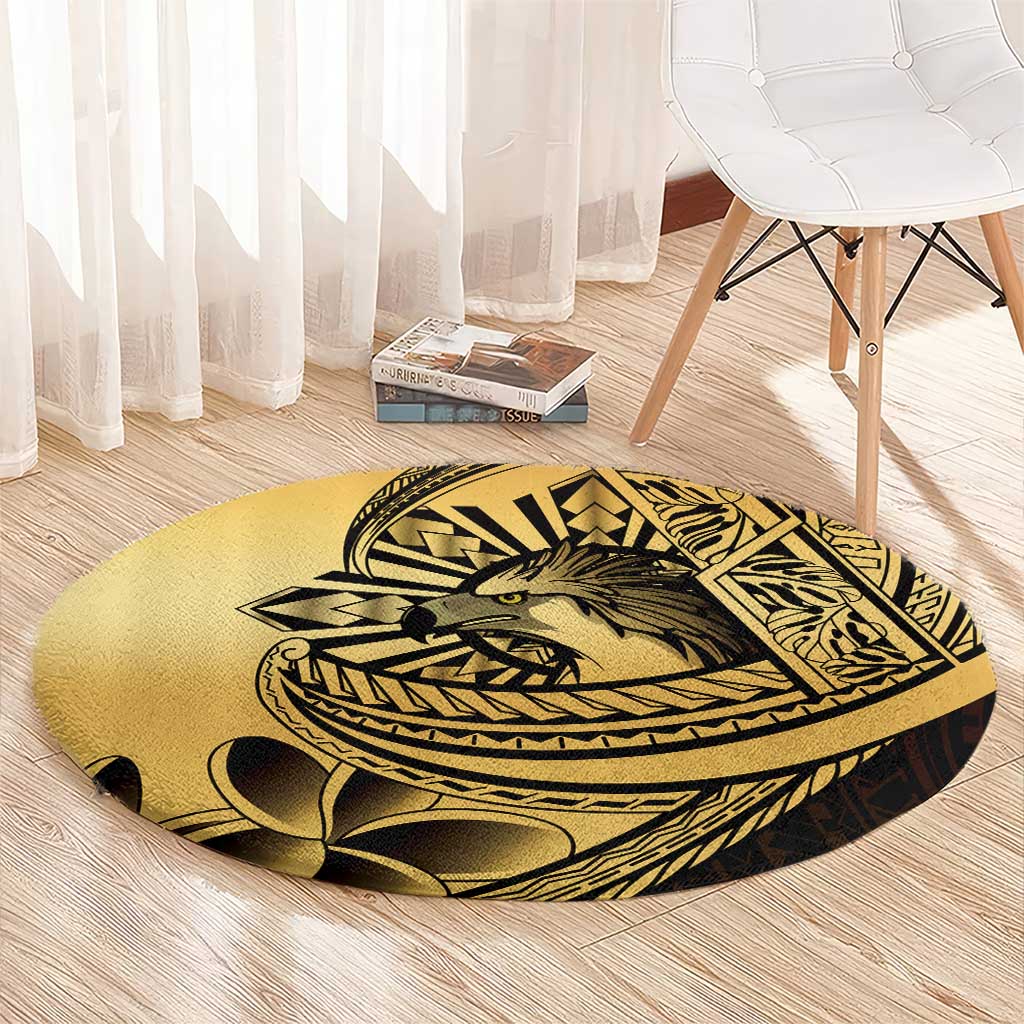 Philippines Eagle Sun Round Carpet Filipino Agila Polynesian Tattoo Gold Color LT14 - Polynesian Pride