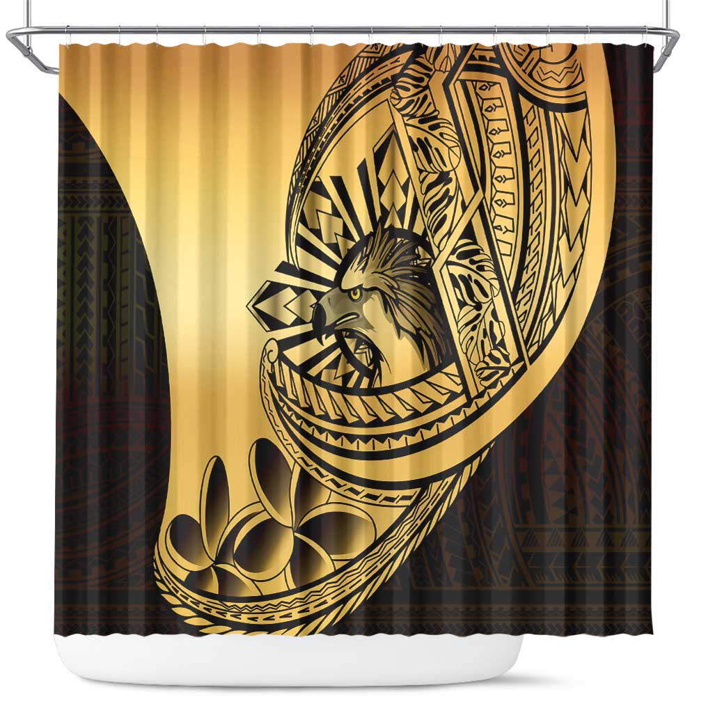 Philippines Eagle Sun Shower Curtain Filipino Agila Polynesian Tattoo Gold Color LT14 Gold - Polynesian Pride