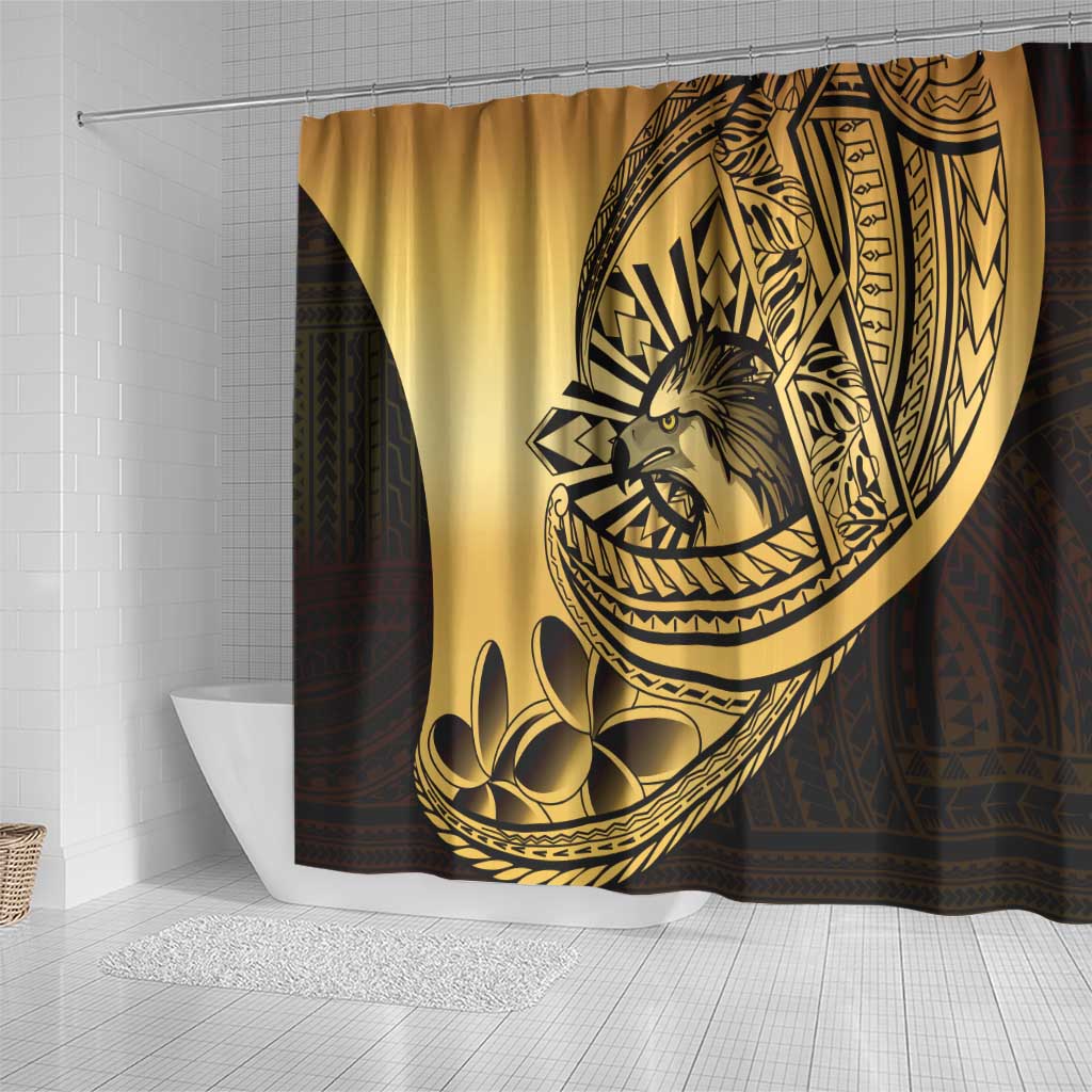 Philippines Eagle Sun Shower Curtain Filipino Agila Polynesian Tattoo Gold Color LT14 - Polynesian Pride