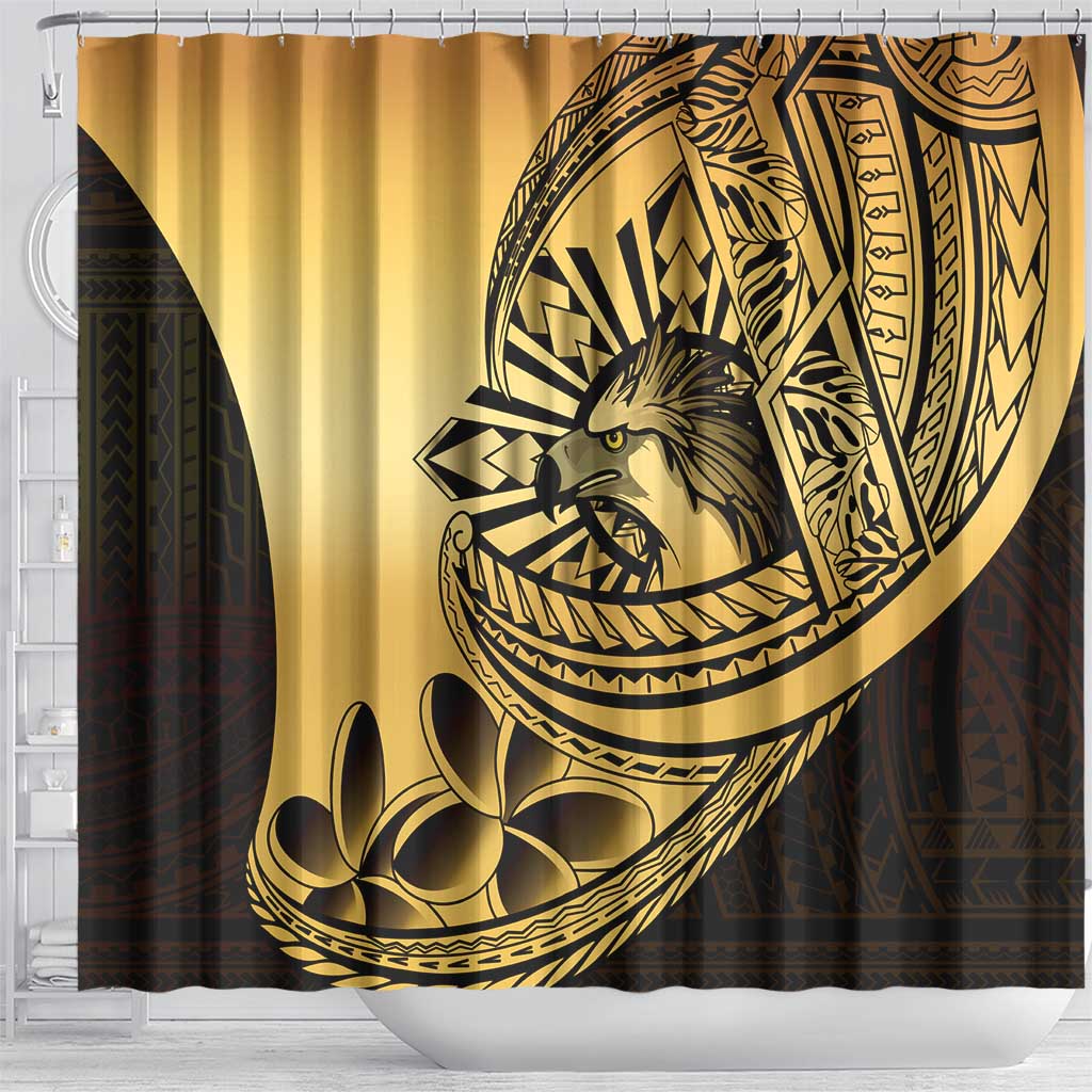 Philippines Eagle Sun Shower Curtain Filipino Agila Polynesian Tattoo Gold Color LT14 - Polynesian Pride