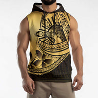 Philippines Eagle Sun Sleeveless Hoodie Filipino Agila Polynesian Tattoo Gold Color LT14 - Polynesian Pride