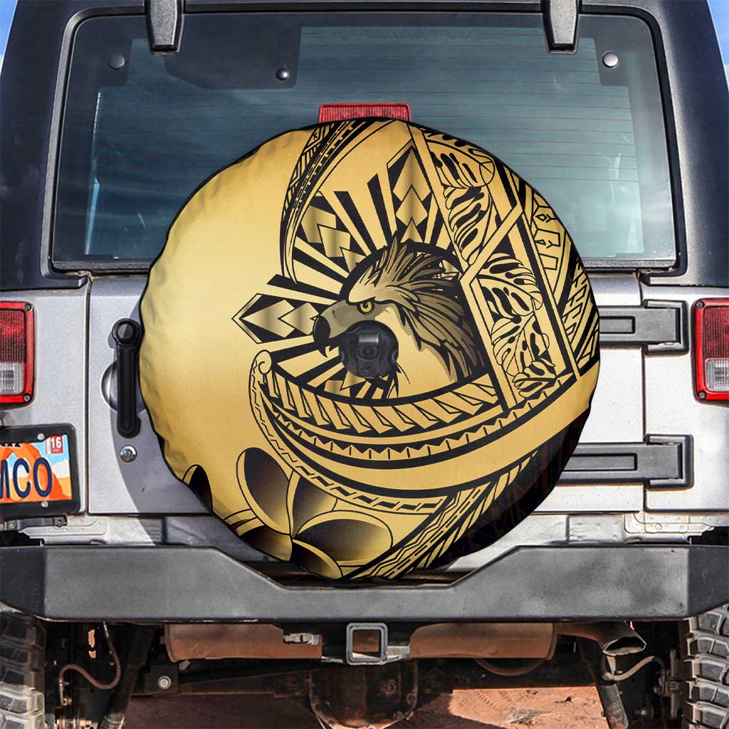 Philippines Eagle Sun Spare Tire Cover Filipino Agila Polynesian Tattoo Gold Color LT14 Gold - Polynesian Pride