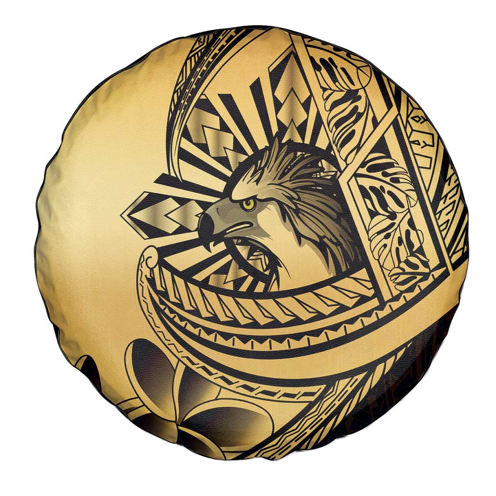Philippines Eagle Sun Spare Tire Cover Filipino Agila Polynesian Tattoo Gold Color LT14 - Polynesian Pride