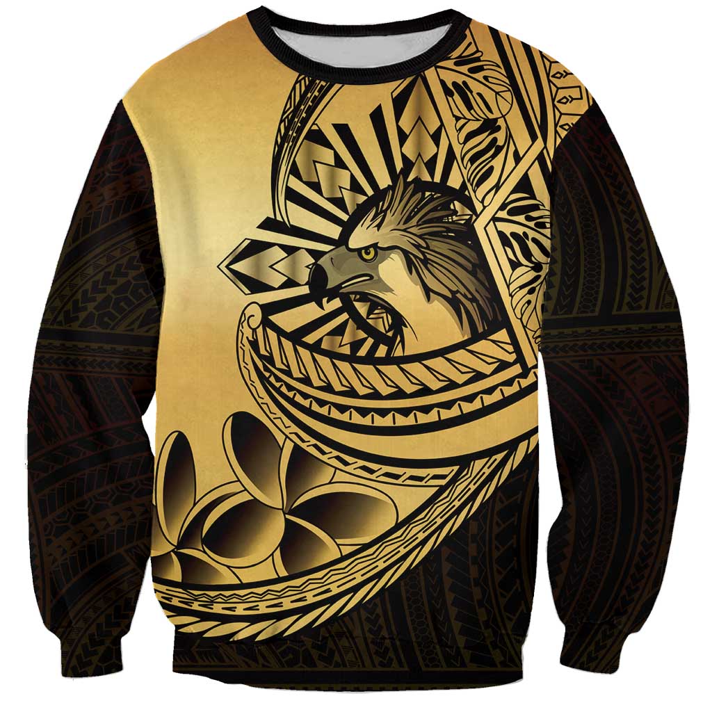 Philippines Eagle Sun Sweatshirt Filipino Agila Polynesian Tattoo Gold Color LT14 Unisex Gold - Polynesian Pride