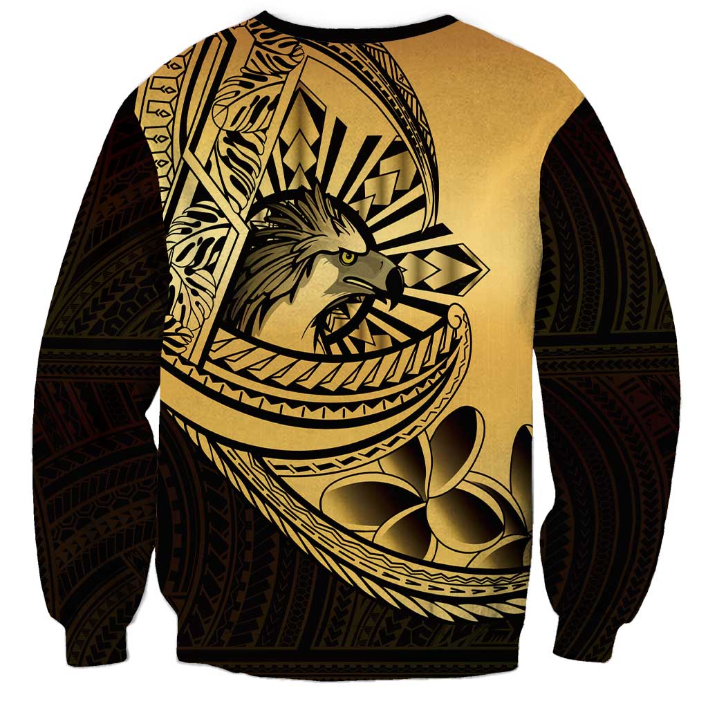 Philippines Eagle Sun Sweatshirt Filipino Agila Polynesian Tattoo Gold Color LT14 - Polynesian Pride