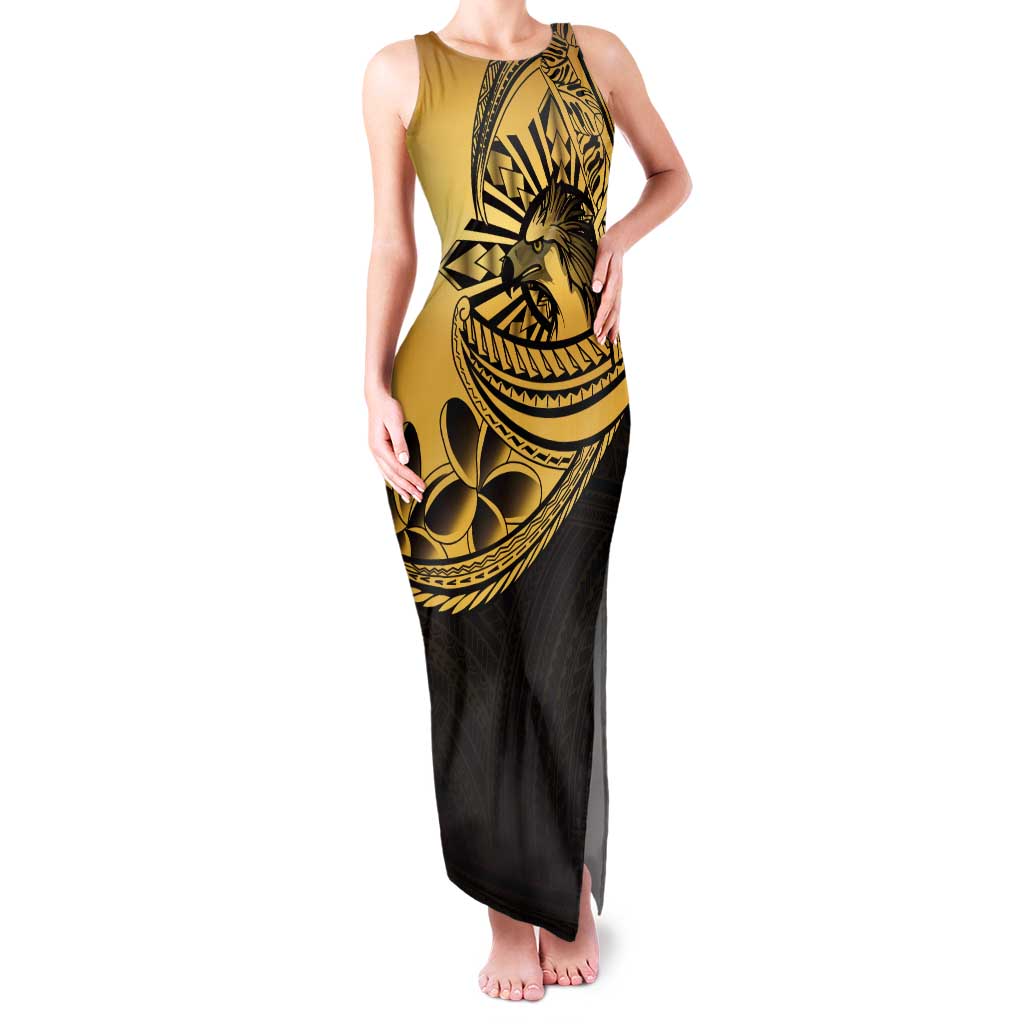 Philippines Eagle Sun Tank Maxi Dress Filipino Agila Polynesian Tattoo Gold Color LT14 Women Gold - Polynesian Pride