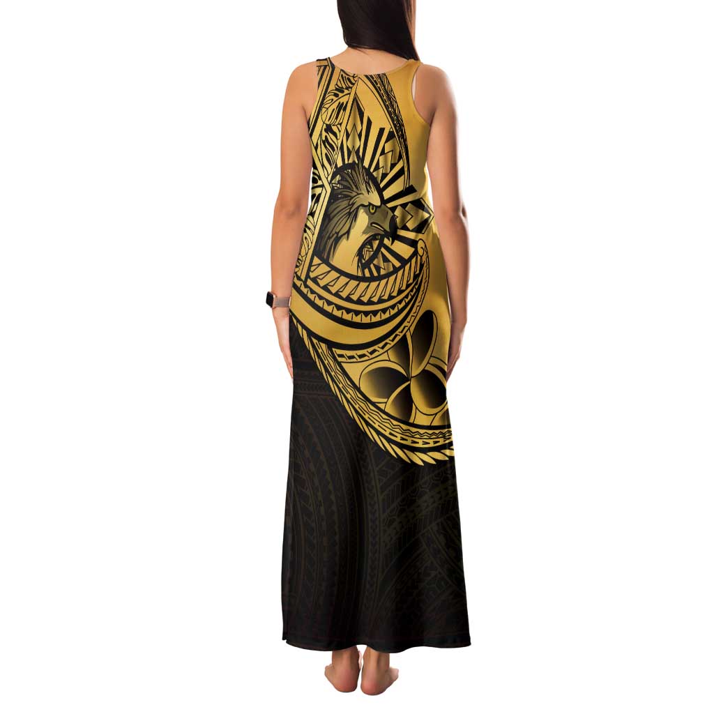 Philippines Eagle Sun Tank Maxi Dress Filipino Agila Polynesian Tattoo Gold Color LT14 - Polynesian Pride