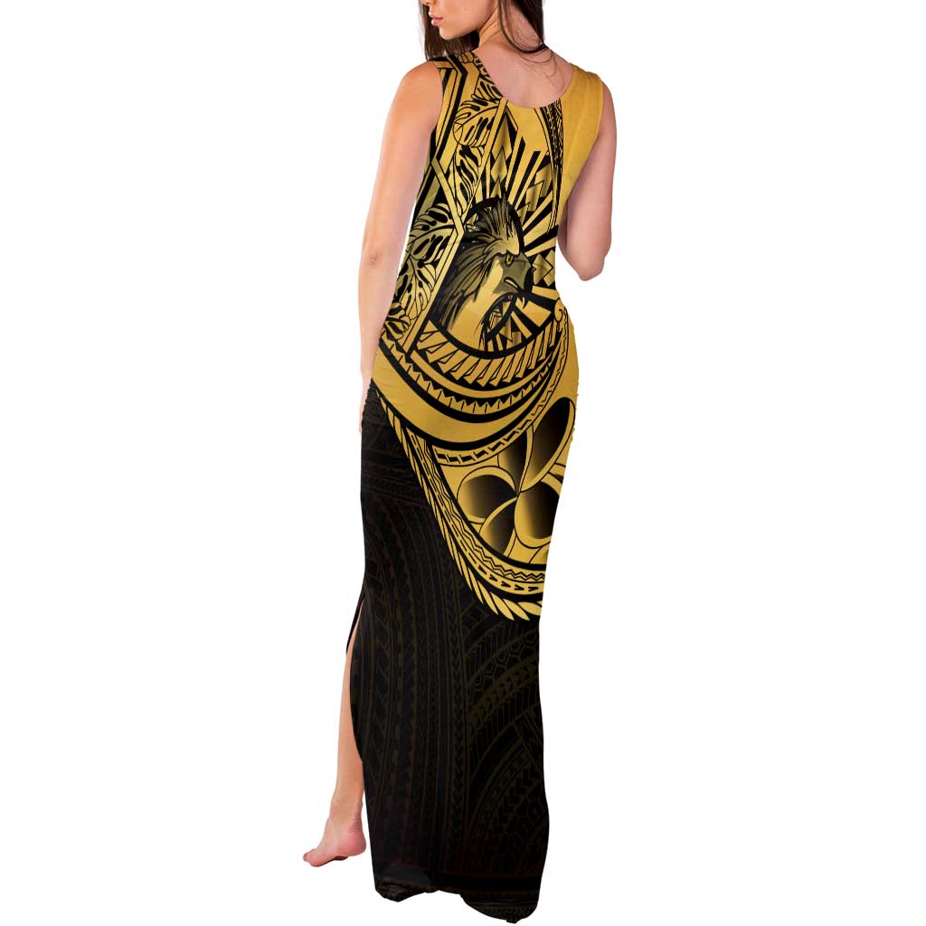 Philippines Eagle Sun Tank Maxi Dress Filipino Agila Polynesian Tattoo Gold Color LT14 - Polynesian Pride