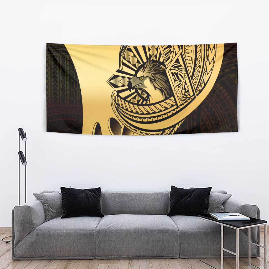 Philippines Eagle Sun Tapestry Filipino Agila Polynesian Tattoo Gold Color LT14 - Polynesian Pride