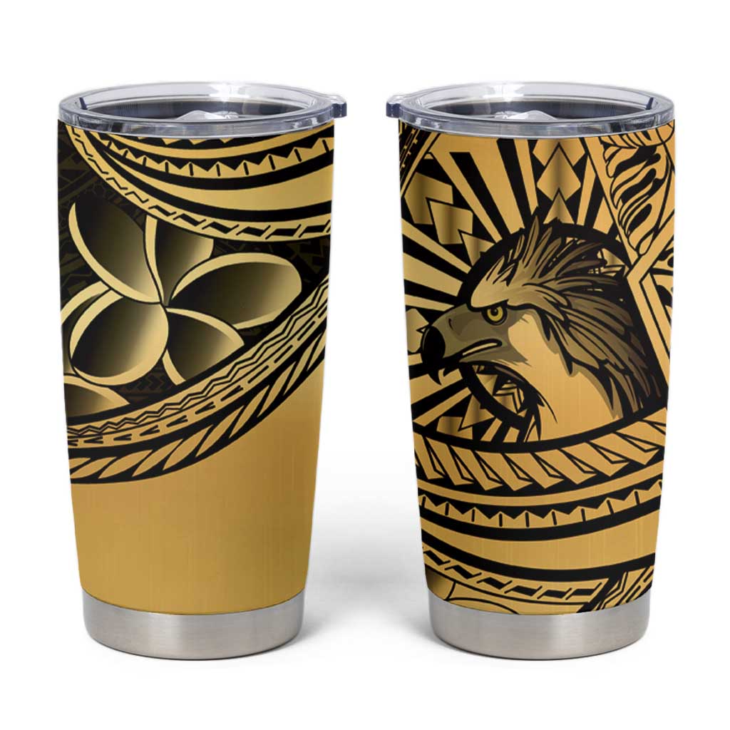 Philippines Eagle Sun Tumbler Cup Filipino Agila Polynesian Tattoo Gold Color LT14 Gold - Polynesian Pride