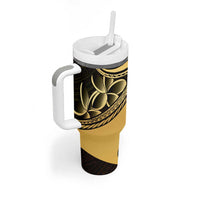 Philippines Eagle Sun Tumbler With Handle Filipino Agila Polynesian Tattoo Gold Color LT14 - Polynesian Pride