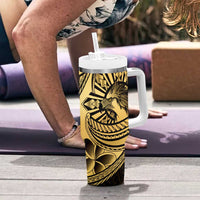 Philippines Eagle Sun Tumbler With Handle Filipino Agila Polynesian Tattoo Gold Color LT14 - Polynesian Pride