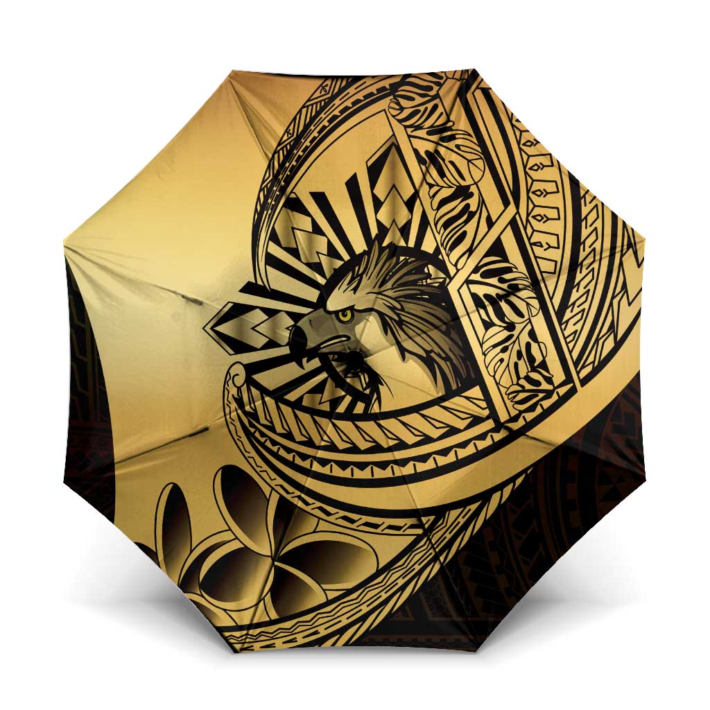 Philippines Eagle Sun Umbrella Filipino Agila Polynesian Tattoo Gold Color LT14 One Size Folded 11.42 inch Opened Diameter 37.4 inch Gold - Polynesian Pride