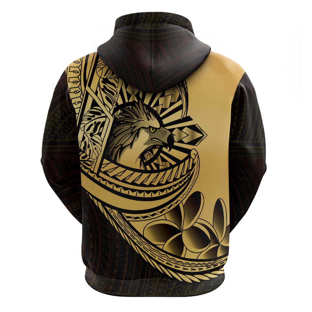 Philippines Eagle Sun Zip Hoodie Filipino Agila Polynesian Tattoo Gold Color LT14 - Polynesian Pride