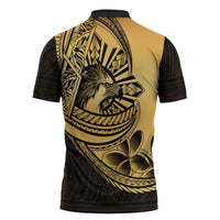 Philippines Eagle Sun Zipper Polo Shirt Filipino Agila Polynesian Tattoo Gold Color LT14 - Polynesian Pride