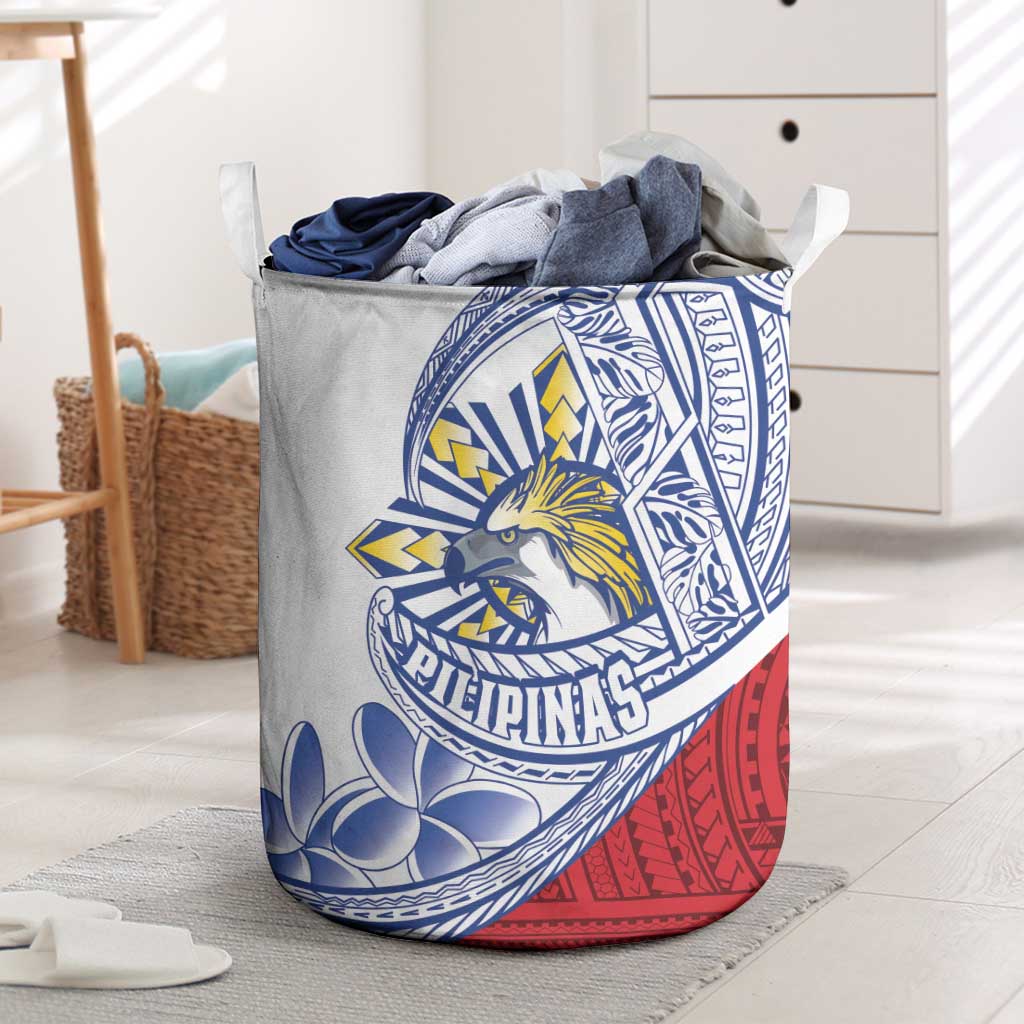 Philippines Eagle Sun Laundry Basket Filipino Agila Polynesian Tattoo Flag Color LT14 Red - Polynesian Pride
