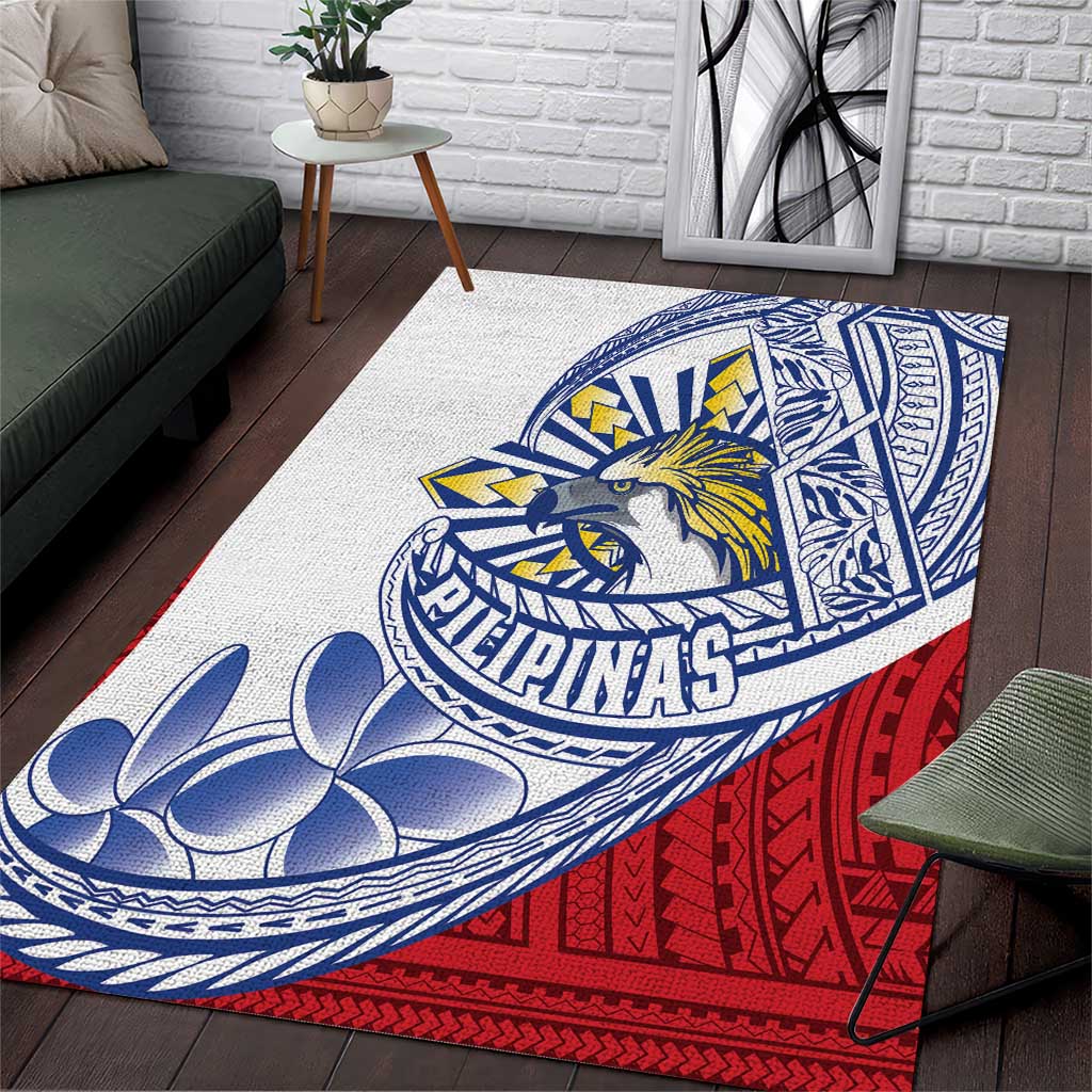 Philippines Eagle Sun Area Rug Filipino Agila Polynesian Tattoo Flag Color LT14 Red - Polynesian Pride